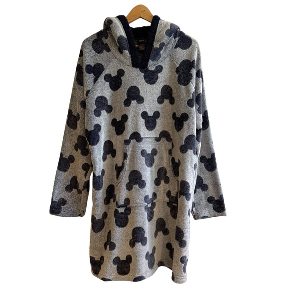 Mickey Mouse‎ Fleece Blue Lounger  Hoodie Gown Sleepwear Pajama Size XL #C - Picture 2 of 9